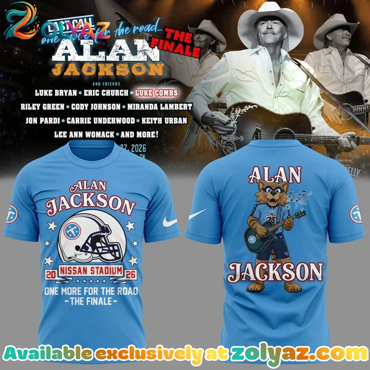 Alan Jackson x Tennessee Titans Last Call One More for the Road The Finale Shirt & Hoodie