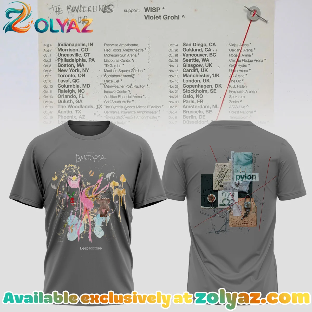 Beabadoobee The Powerlines Tour Beatopia Shirt & Hoodie [Batch 2]