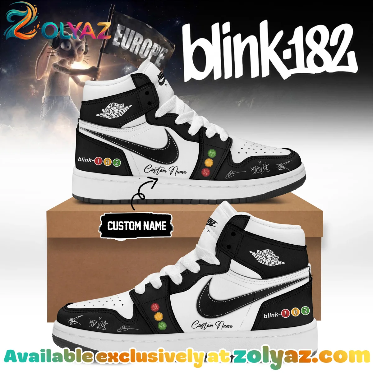 Blink-182 Custom Air Force 1 & Jordan 1 Shoes