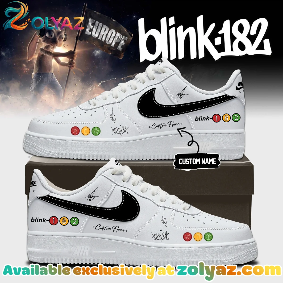 Blink-182 Custom Air Force 1 & Jordan 1 Shoes