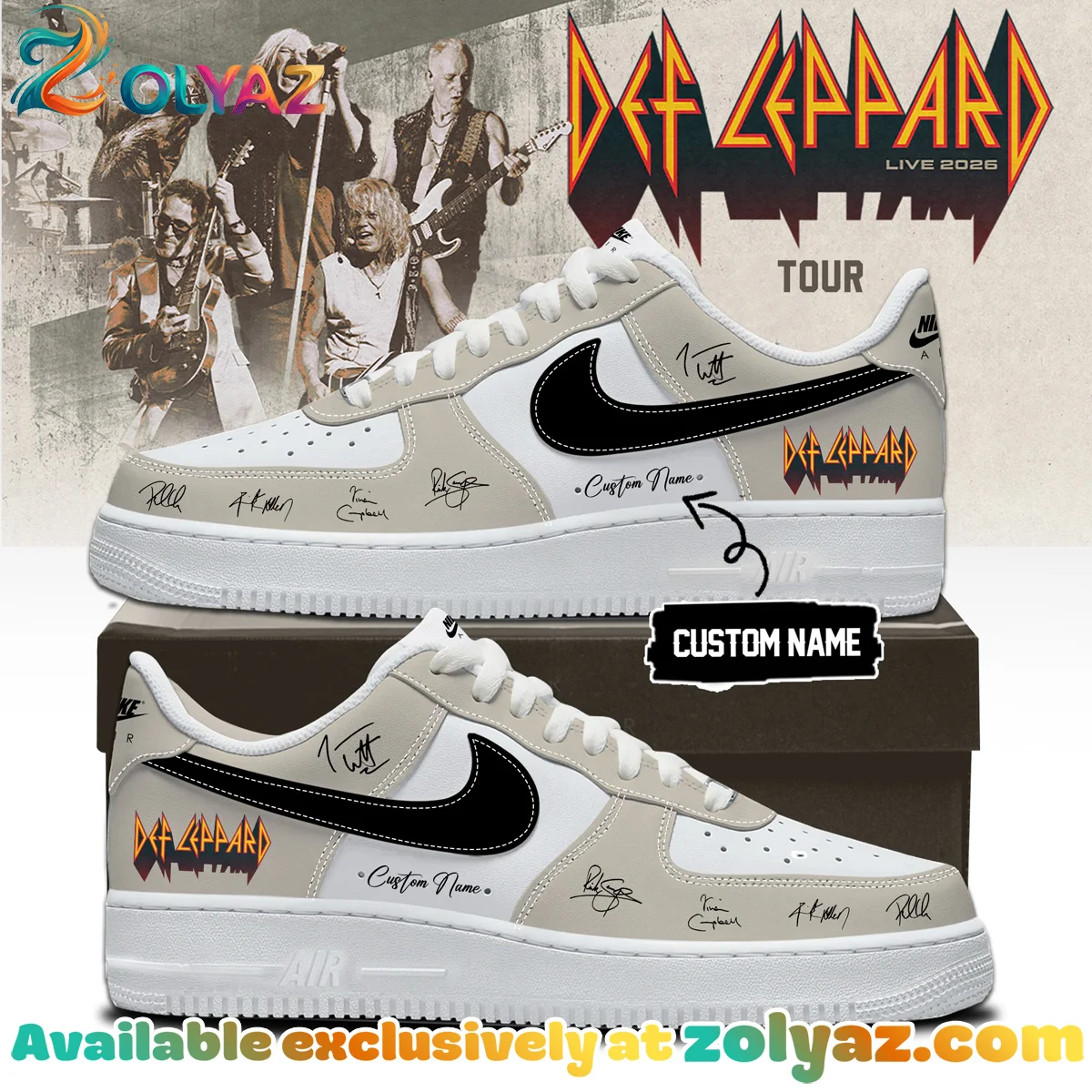 Def Leppard Custom Air Force 1 & Jordan 1 Shoes