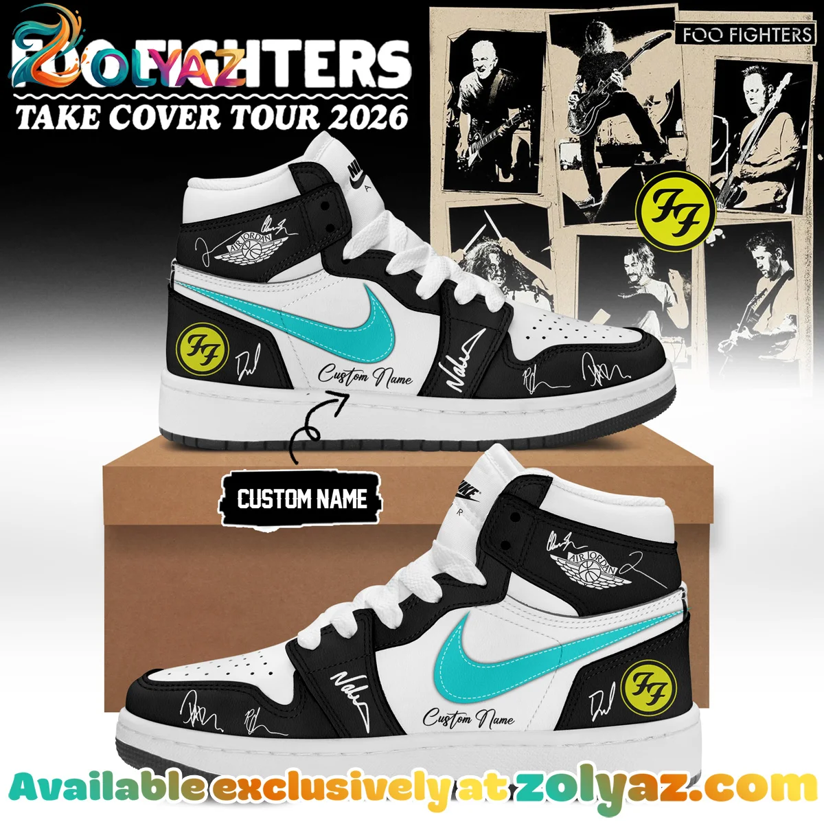 Foo Fighters Take Cover Tour Custom Air Force 1 & Jordan 1 Shoes [Batch 1]