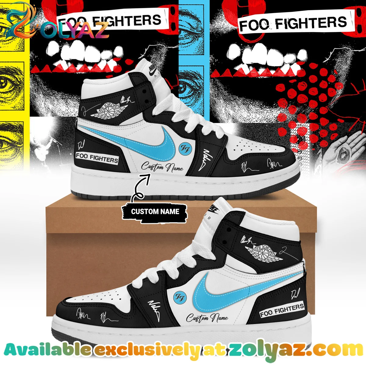 Foo Fighters Your Favorite Toy Custom Air Force 1 & Jordan 1 Shoes - Part 1