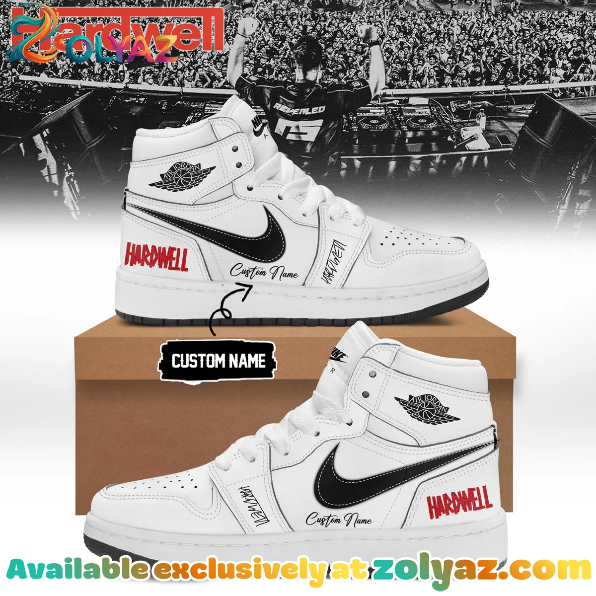Hardwell Custom Air Force 1 & Jordan 1 Shoes (Design 3)