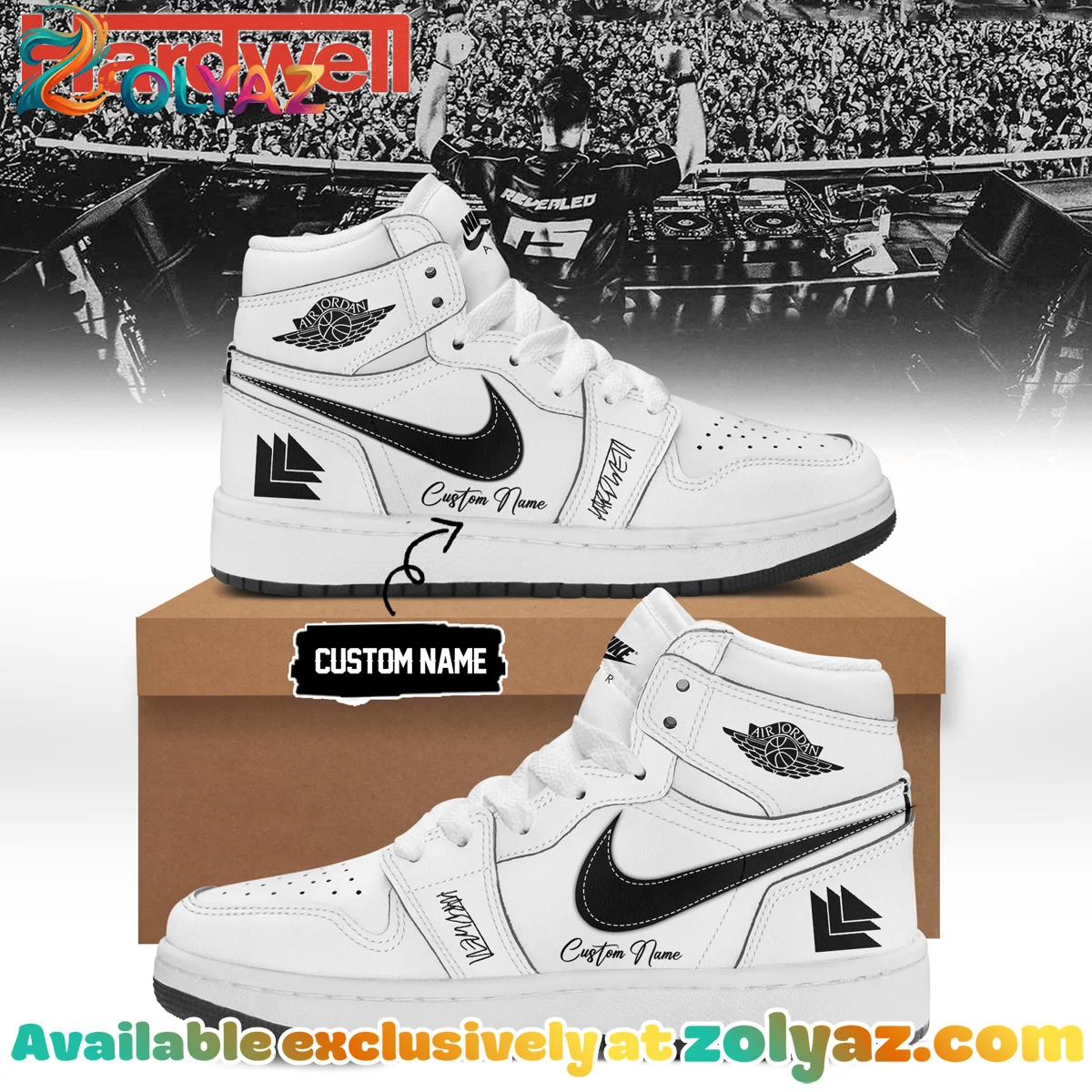 Hardwell Custom Air Force 1 & Jordan 1 Shoes (Design 10)