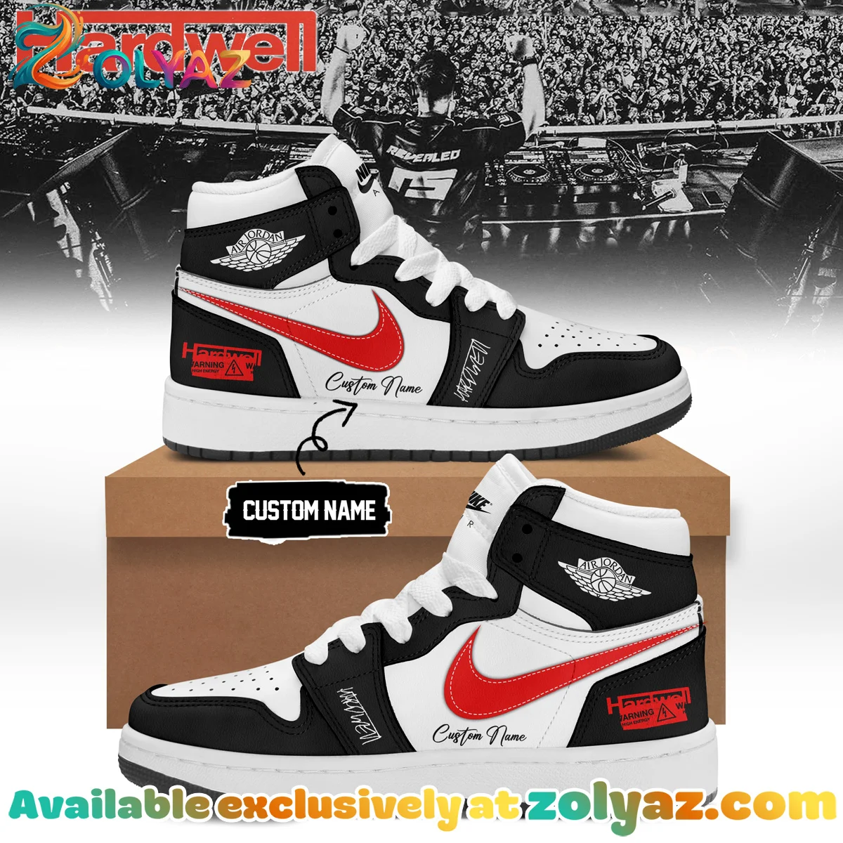 Hardwell Custom Air Force 1 & Jordan 1 Shoes (Design 17)