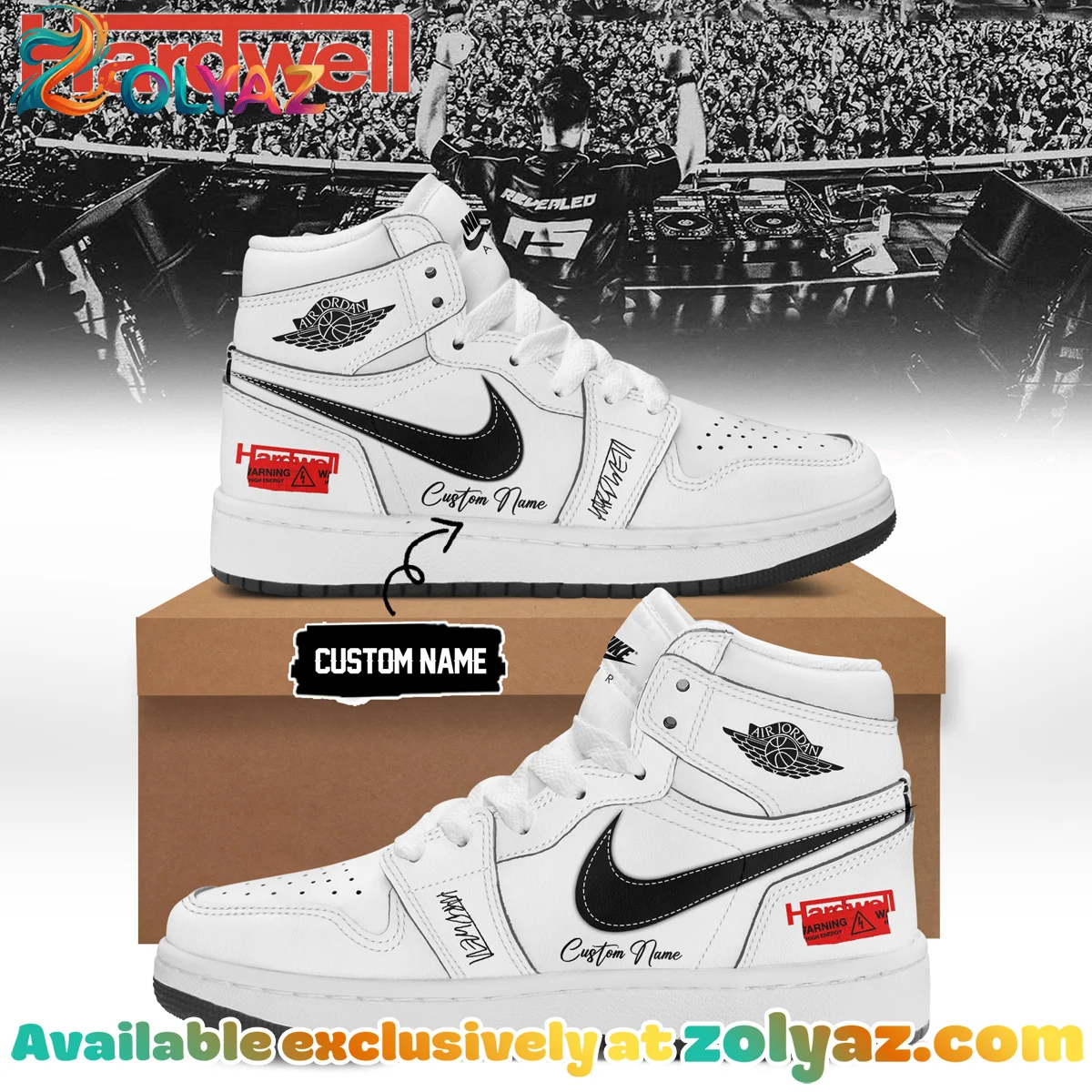 Hardwell Custom Air Force 1 & Jordan 1 Shoes (Style 18)