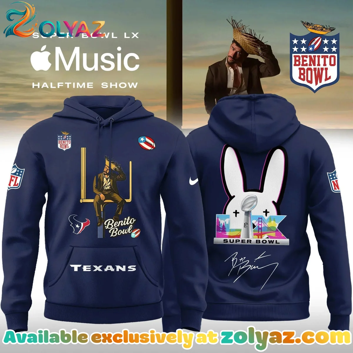 Houston Texans x Bad Bunny Shirt & Hoodie
