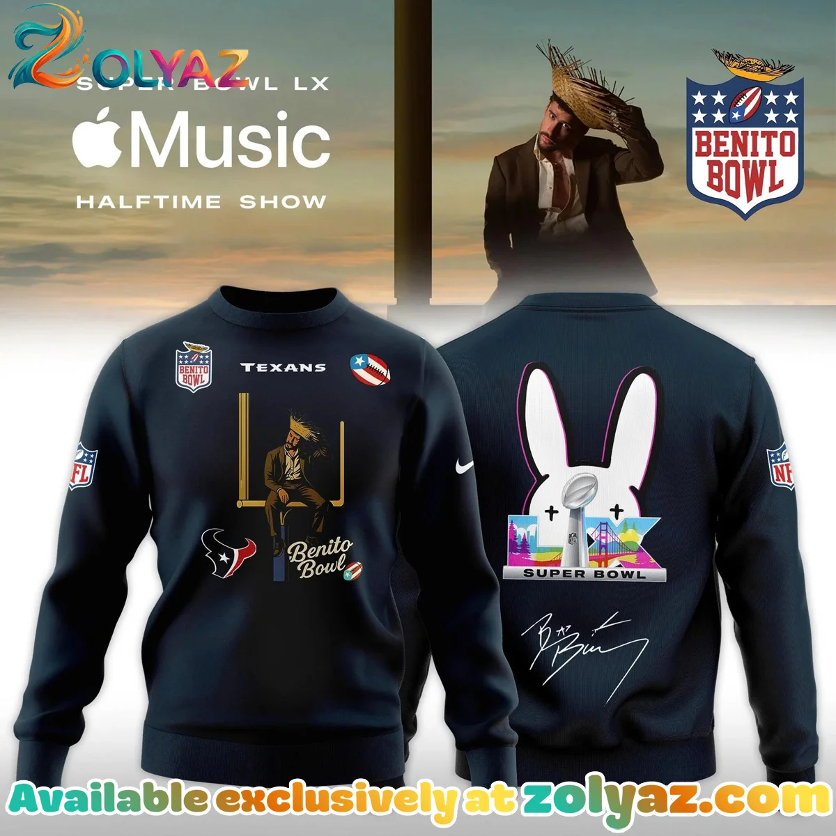 Houston Texans x Bad Bunny Shirt & Hoodie