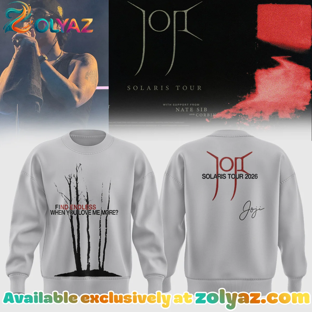 JOJI SOLARIS TOUR Shirt & Hoodie (Release 10)