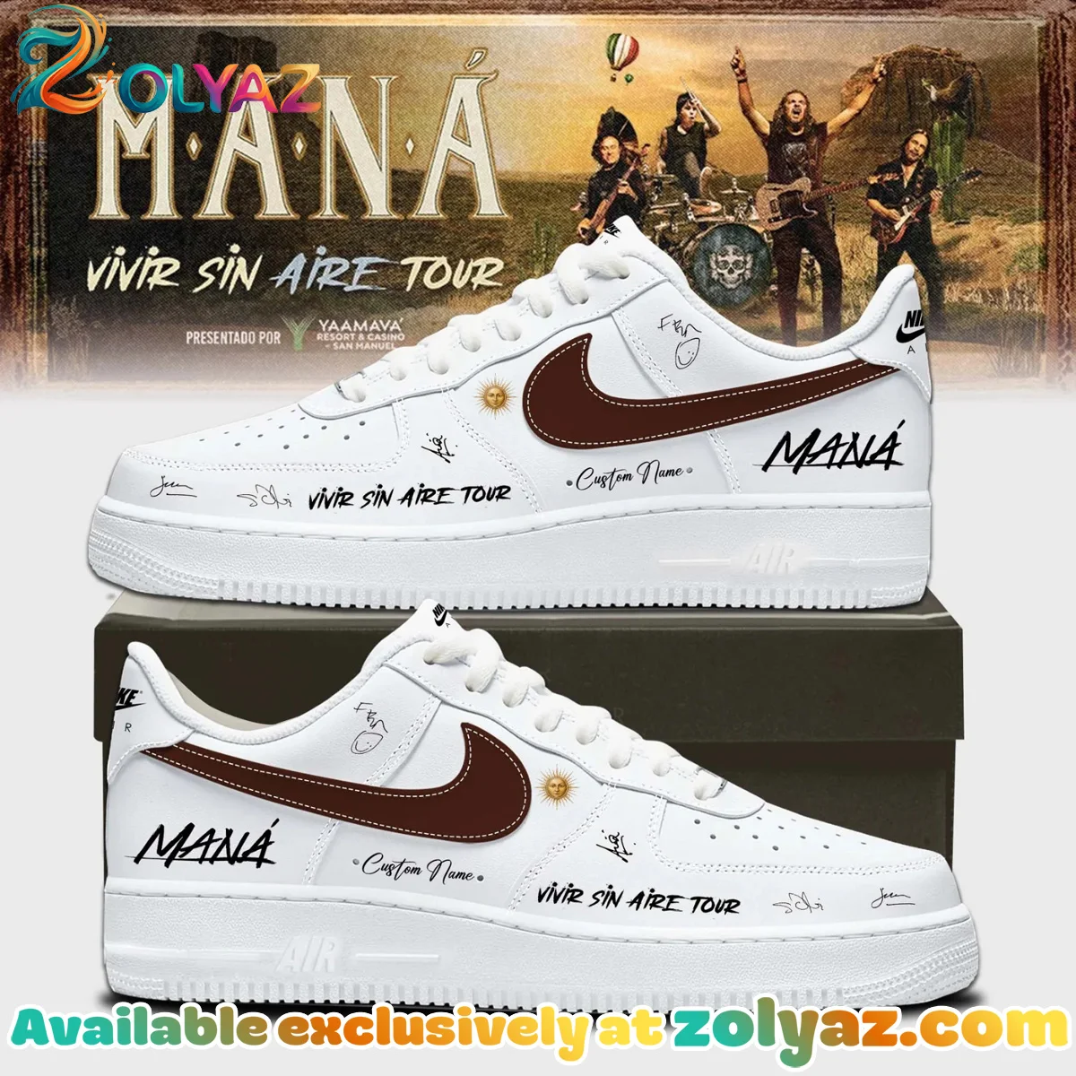 Mana Vivir Sin Aire Tour Custom Air Force 1 & Jordan 1 Shoes (Design 4)