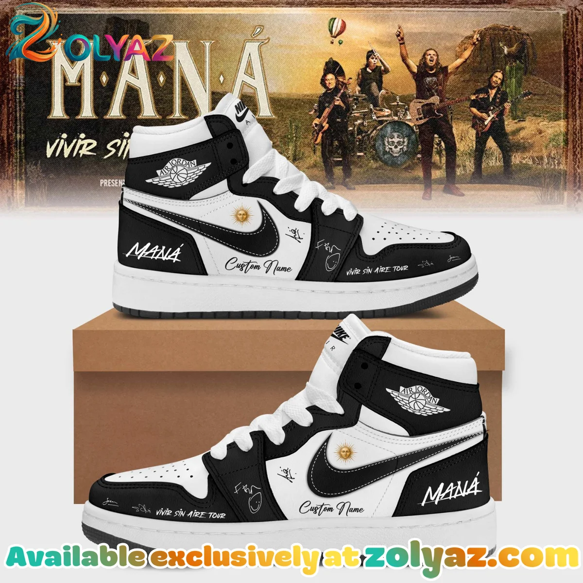 Maná Vivir Sin Aire Tour Custom Air Force 1 & Jordan 1 Shoes - Variant 2