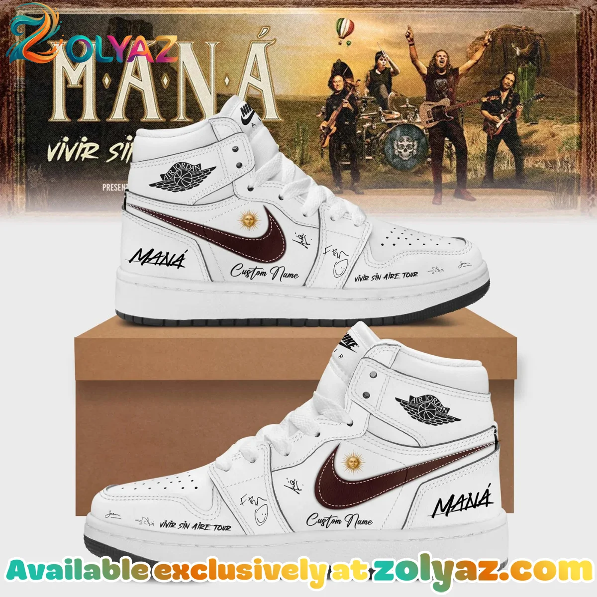 Mana Vivir Sin Aire Tour Custom Air Force 1 & Jordan 1 Shoes - Variant 3