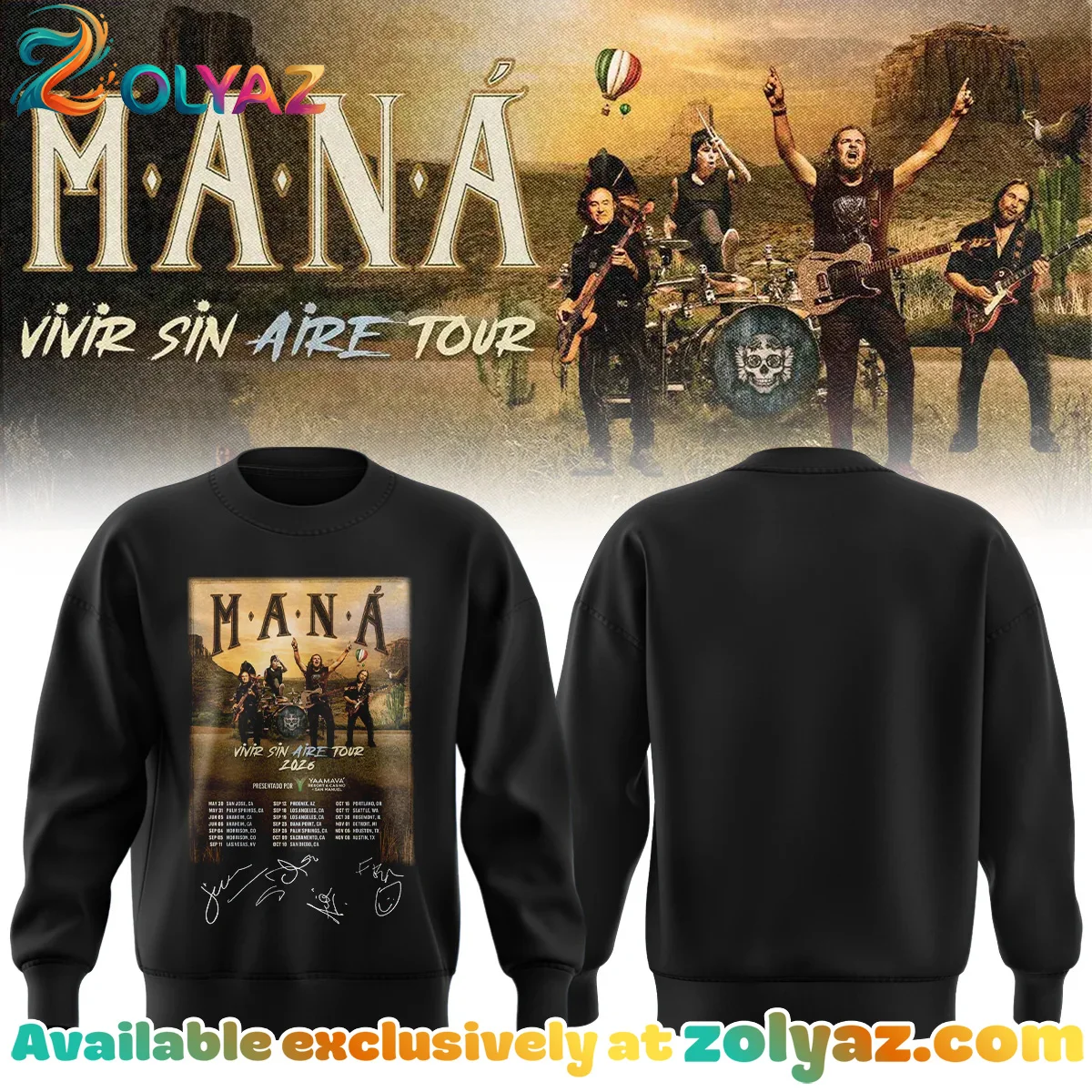 Mana Vivir Sin Aire Tour Shirt & Hoodie - Variant 2