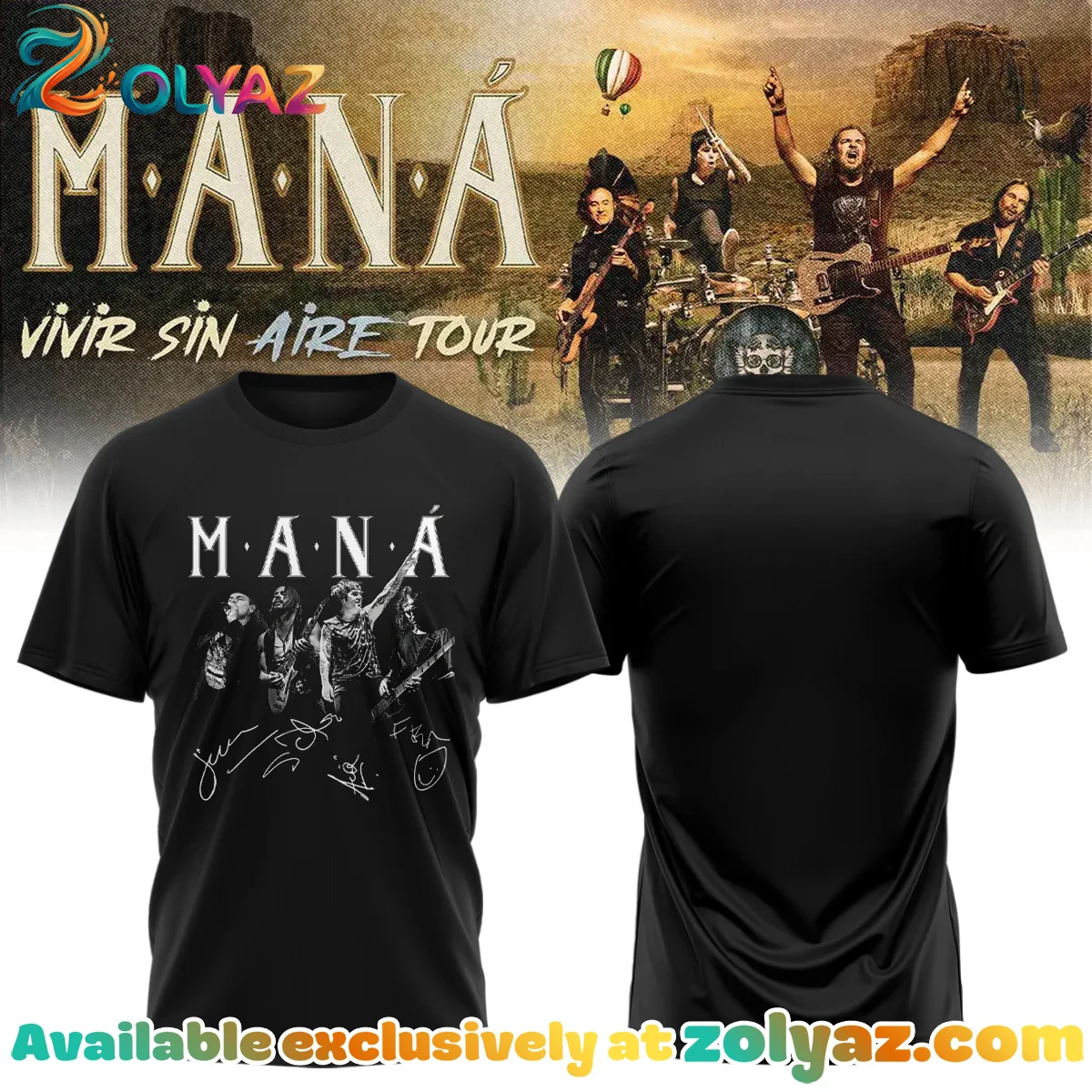 Mana Vivir Sin Aire Tour T-Shirt & Hoodie (Design 2)