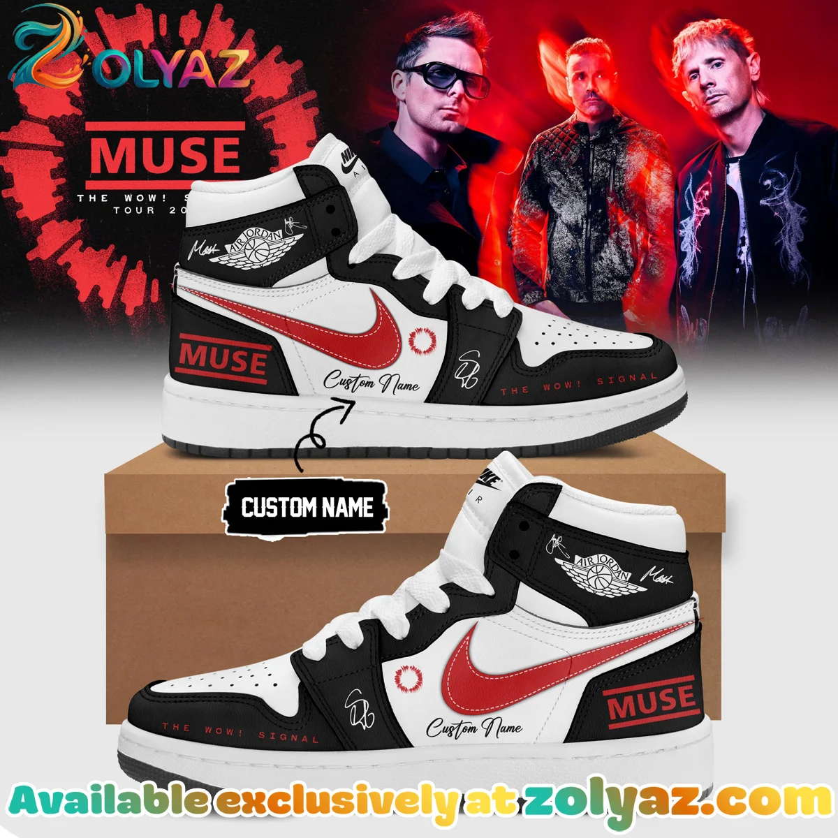 Muse The Wow Signal Tour Custom Air Force 1 & Jordan 1 Shoes [Batch 1]