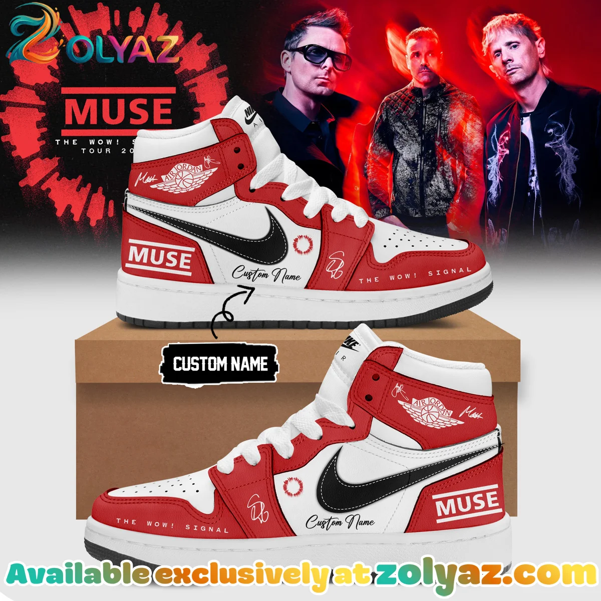 Muse The Wow Signal Tour Custom Air Force 1 & Jordan 1 Shoes - Series 3