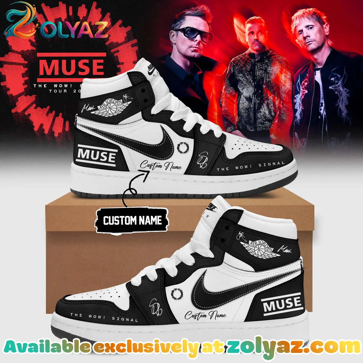 Muse The Wow Signal Tour Custom Air Force 1 & Jordan 1 Shoes - Variant 2
