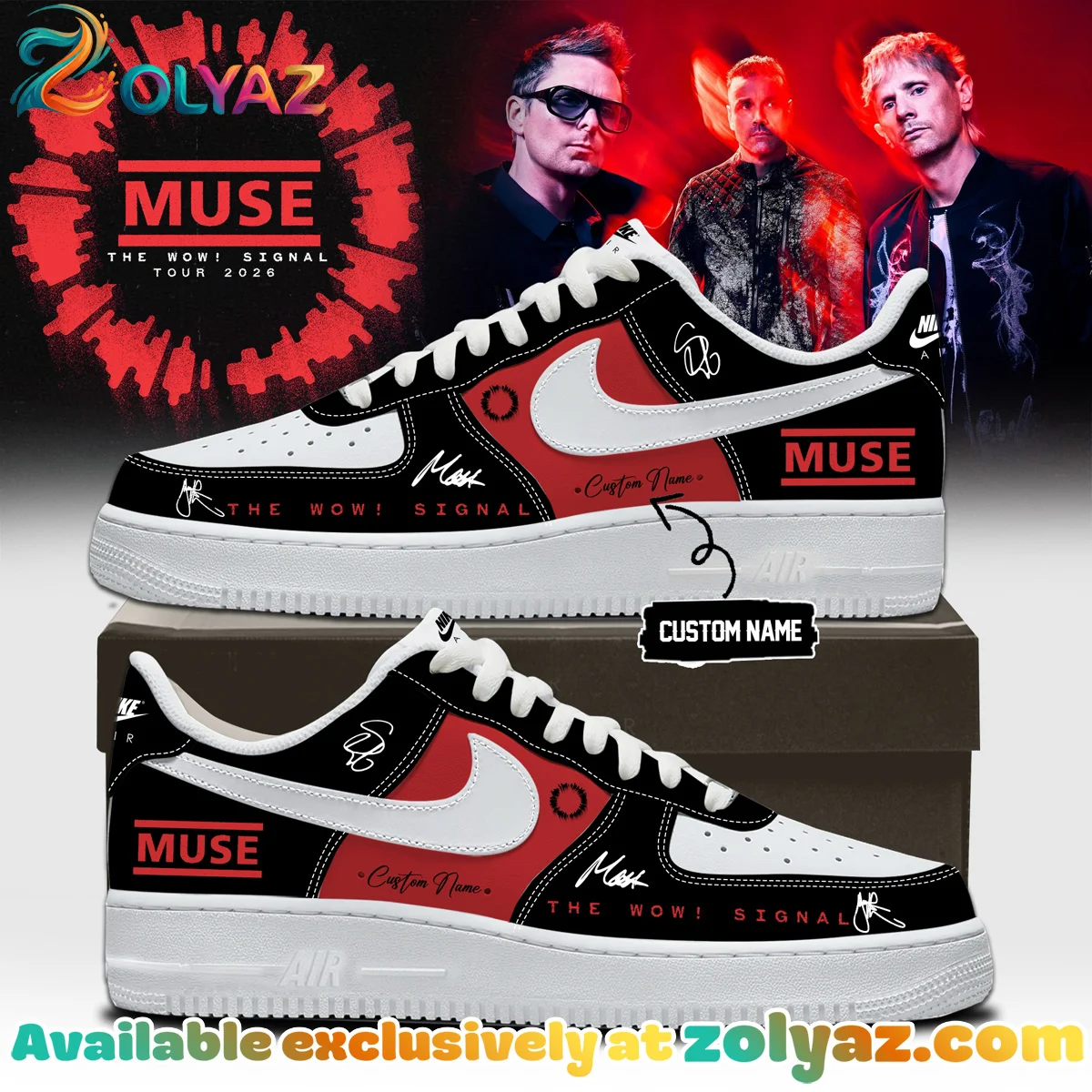 Muse The Wow Signal Tour Custom Air Force 1 & Jordan 1 Shoes [Drop 1]