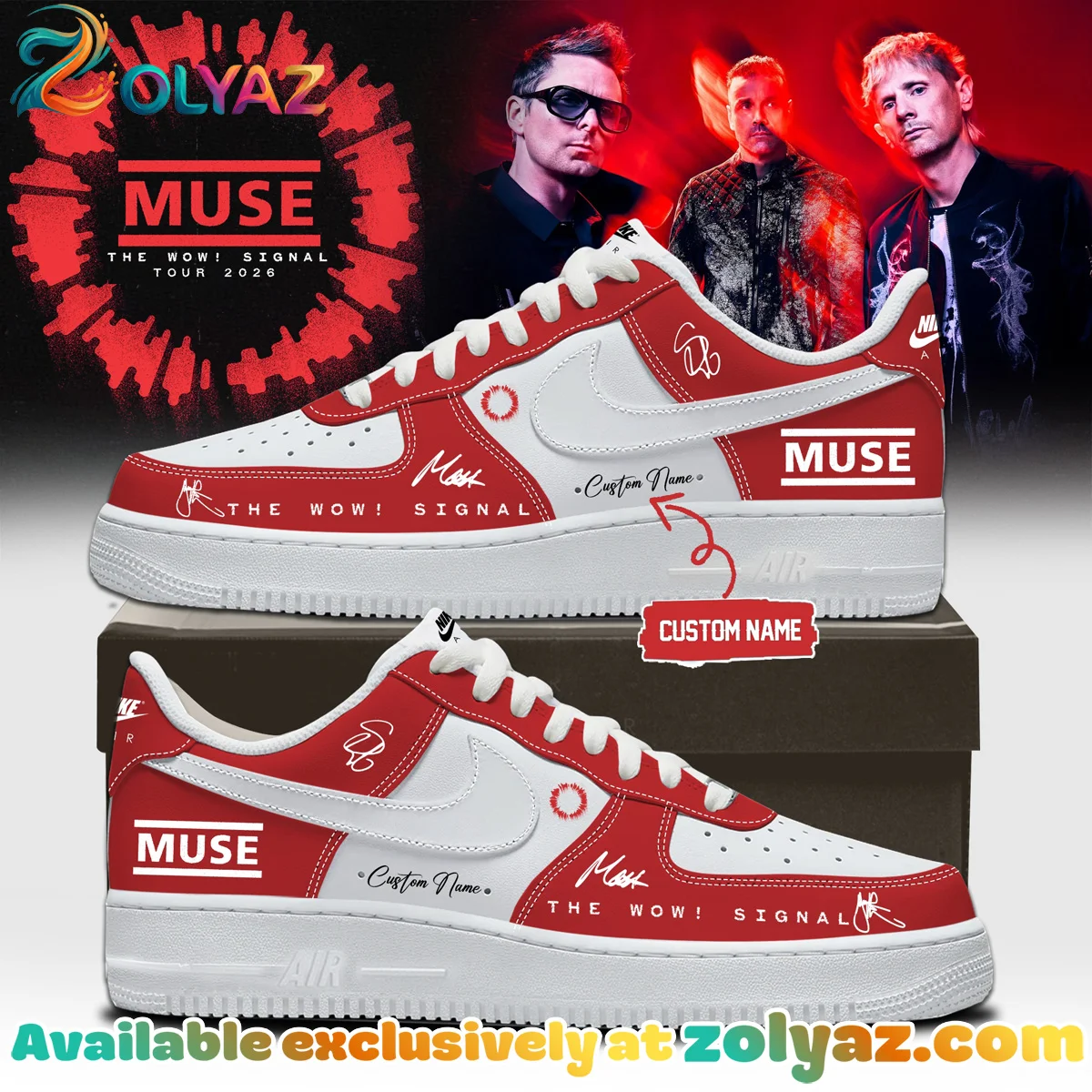Muse The Wow Signal Tour Custom Air Force 1 & Jordan 1 Shoes [Drop 2]