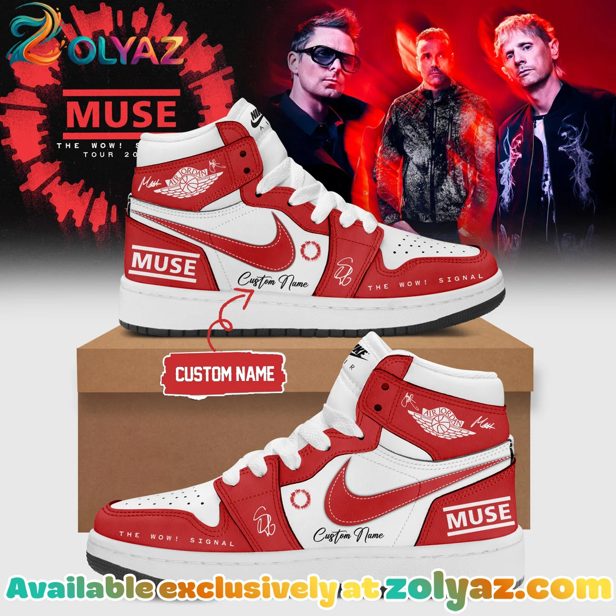 Muse The Wow Signal Tour Custom Air Force 1 & Jordan 1 Shoes (Design 1)