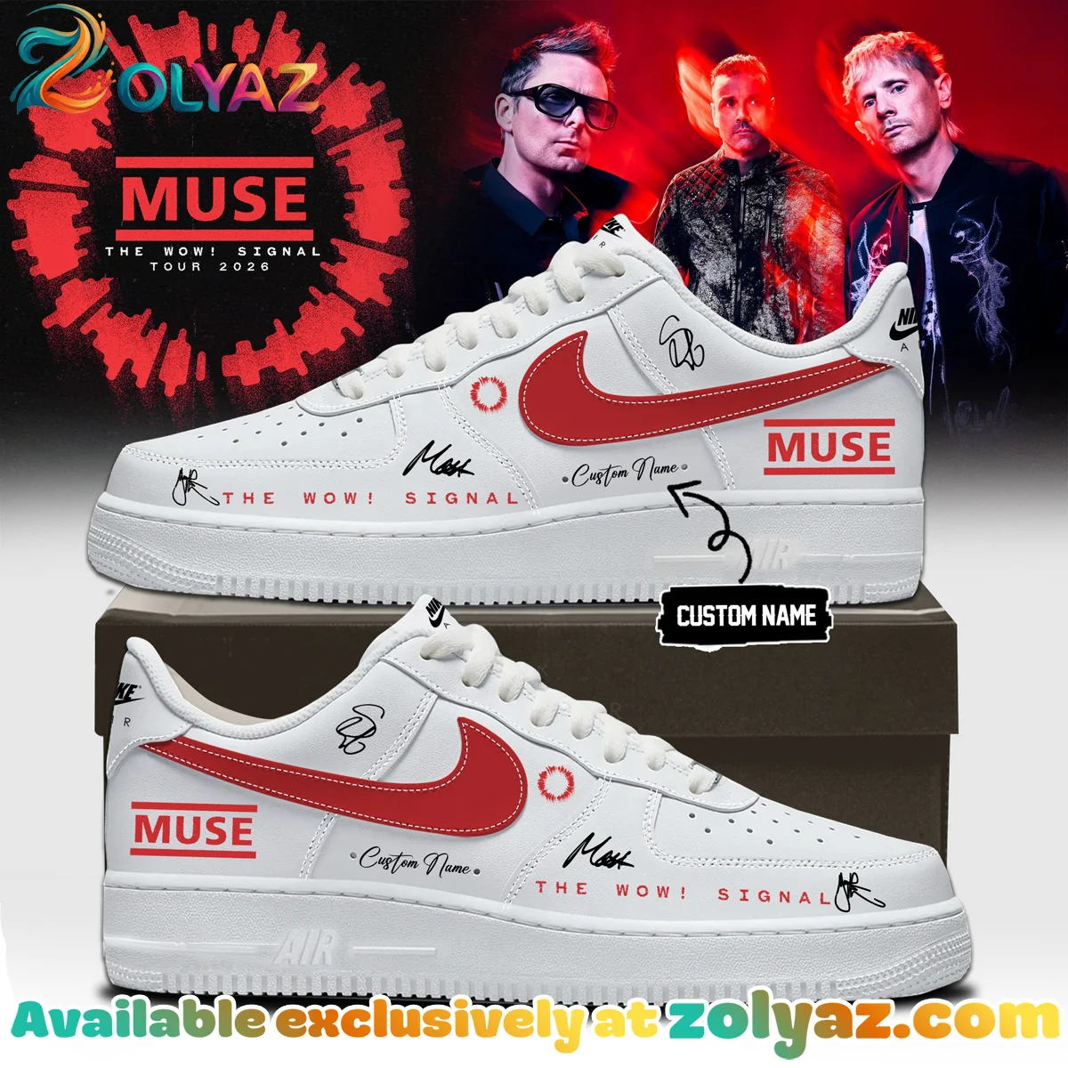 Muse The Wow Signal Tour Custom Air Force 1 & Jordan 1 Shoes [Drop 1]