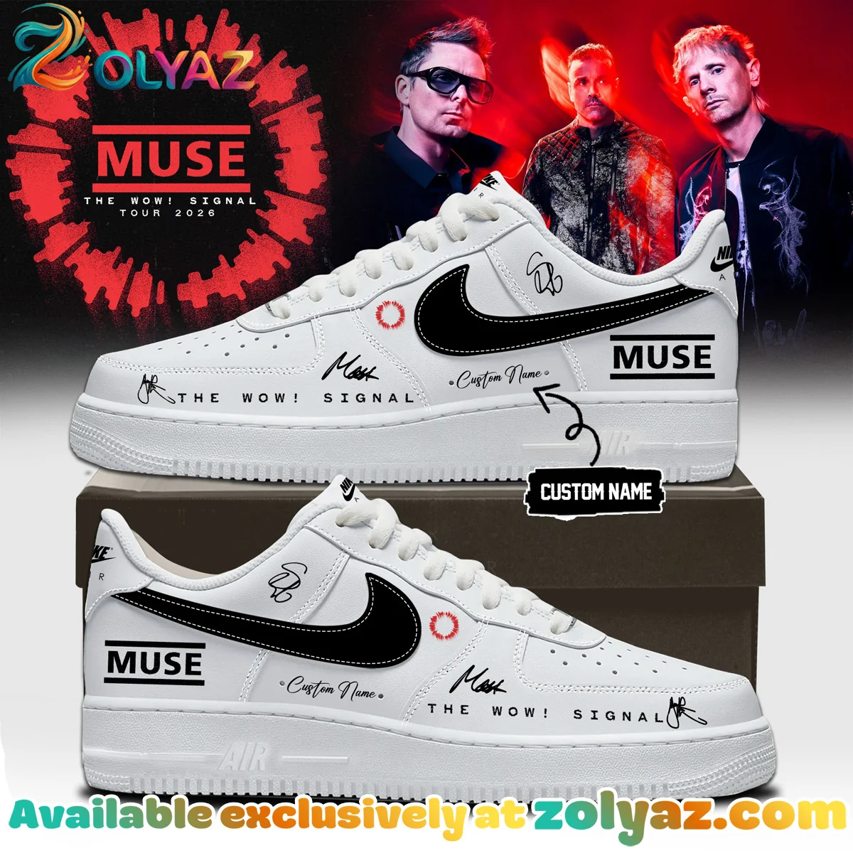 Muse The Wow Signal Tour Custom Air Force 1 & Jordan 1 Shoes - Series 1