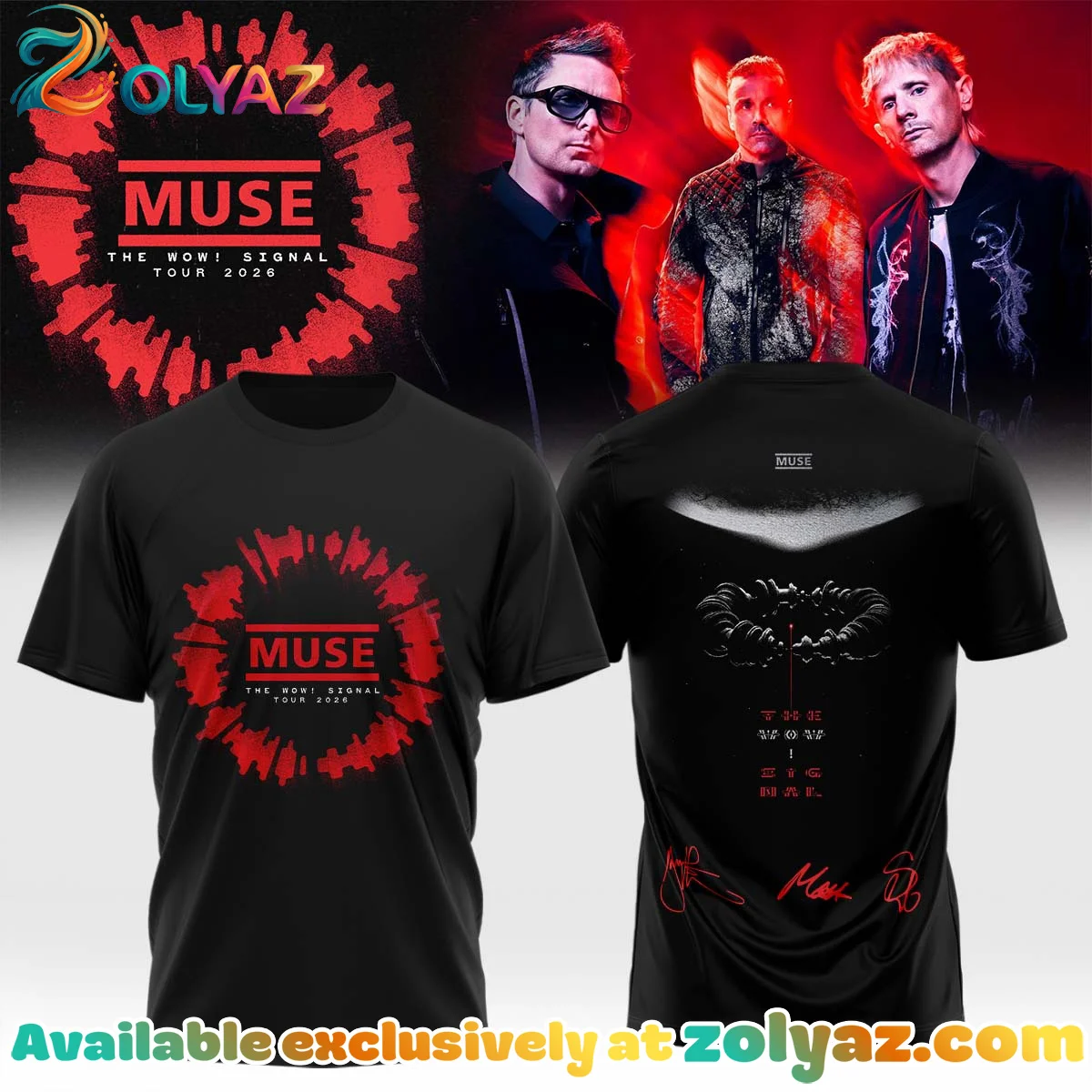 Muse The Wow Signal Tour Shirt & Hoodie (Style 3)