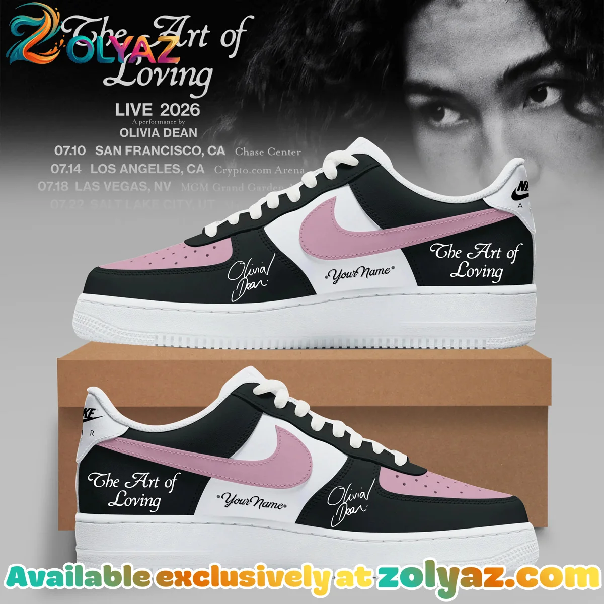 Olivia Dean The Art of Loving Custom Air Force 1 & Jordan 1 Shoes