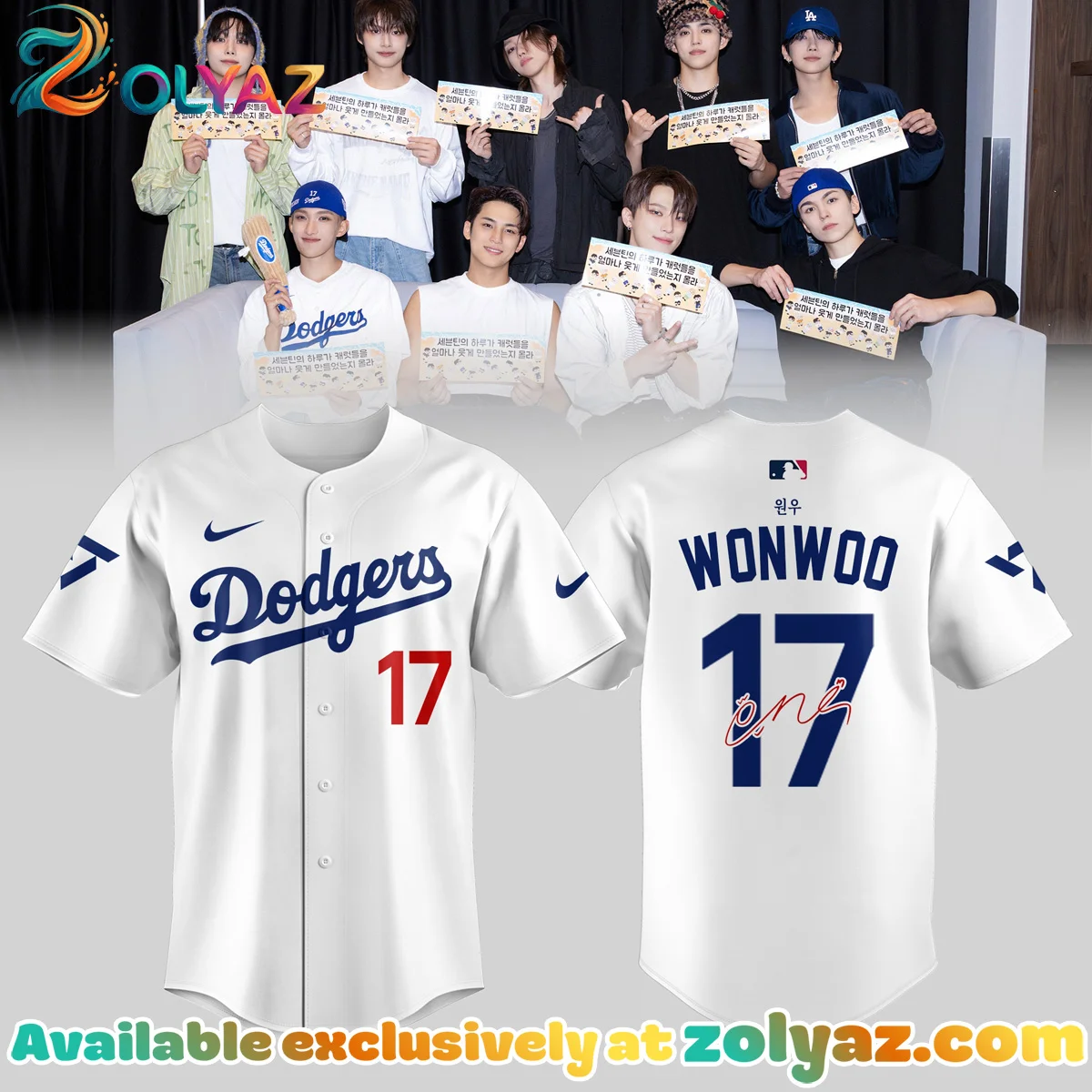 Wonwoo x Seventeen x Los Angeles Dodgers Jersey