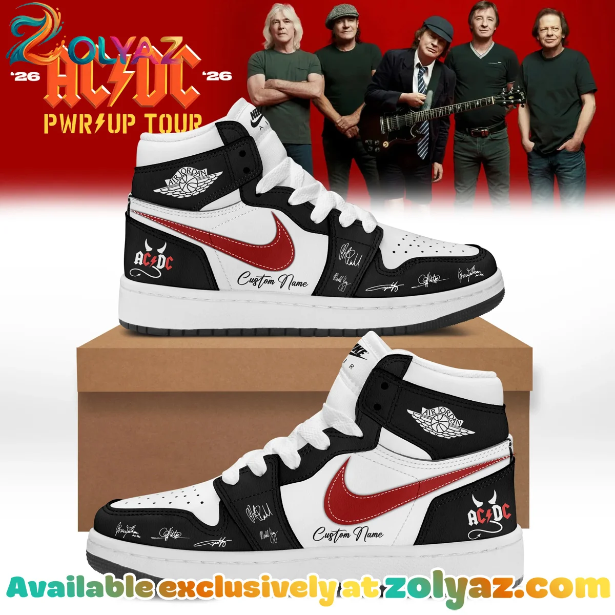 ACDC x Power Up Tour Custom Air Force 1 & Jordan 1 Shoes - Variant 4
