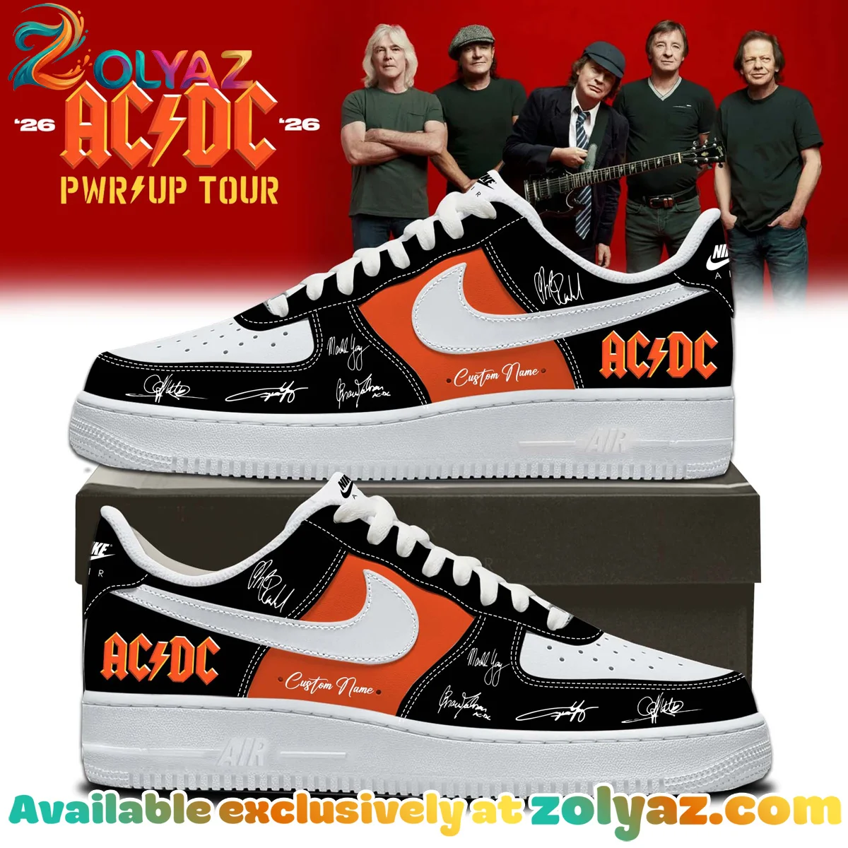 ACDC Power Up Tour Custom Air Force 1 & Jordan 1 Shoes - Variant 6
