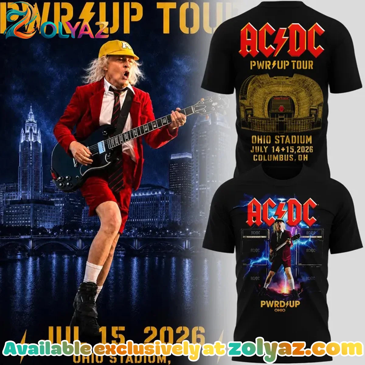 ACDC Power Up Tour x Ohio Stadium T-Shirt & Hoodie (Design 2)