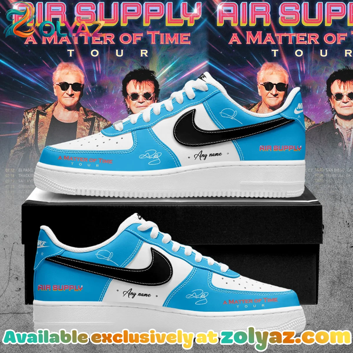 AIR SUPPLY A Matter of Time Tour Custom Air Force 1 & Jordan 1 Shoes