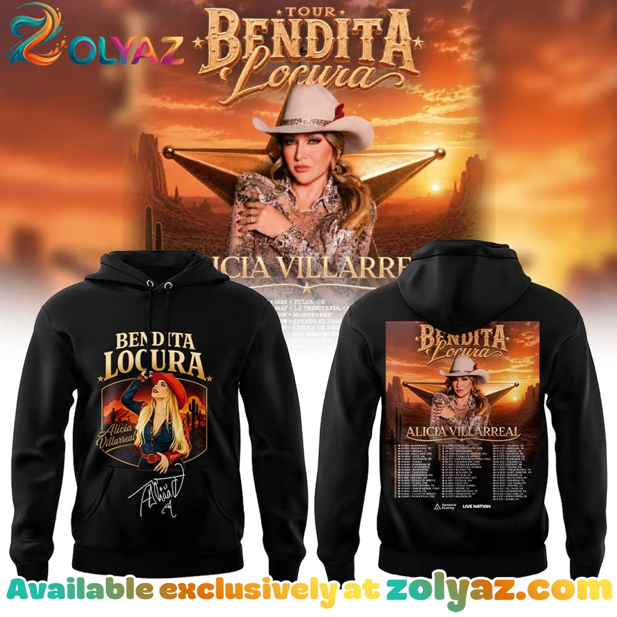 Alicia Villarreal Bendita Locura Tour T-Shirt & Hoodie (Style 2)