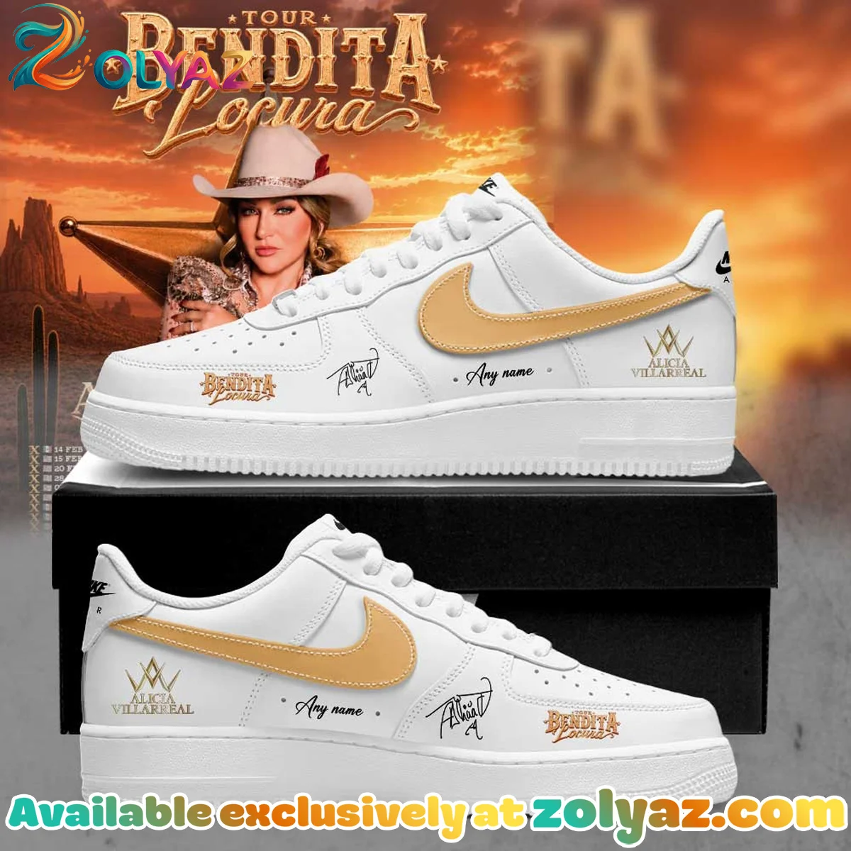 Alicia Villarreal Bendita Locura Tour Custom Air Force 1 & Jordan 1 Shoes [Drop 10]