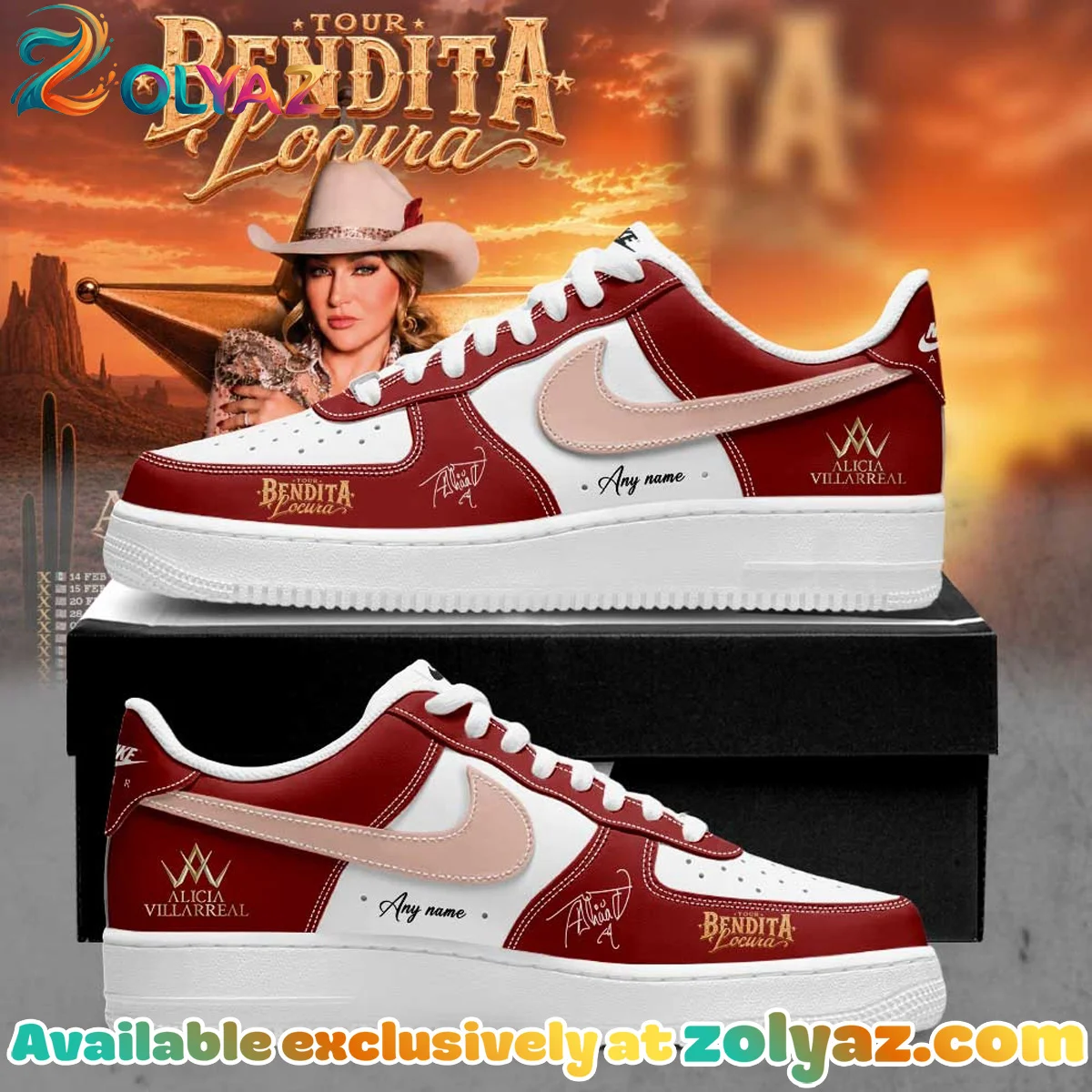 Alicia Villarreal Bendita Locura Tour Custom Air Force 1 & Jordan 1 Shoes - Part 1