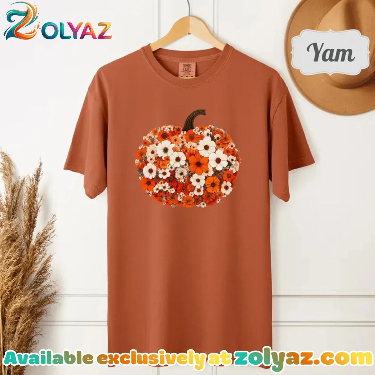 Autumn Floral Pumpkin T-Shirt & Hoodie Autumn Floral Pumpkin T-Shirt & Hoodie