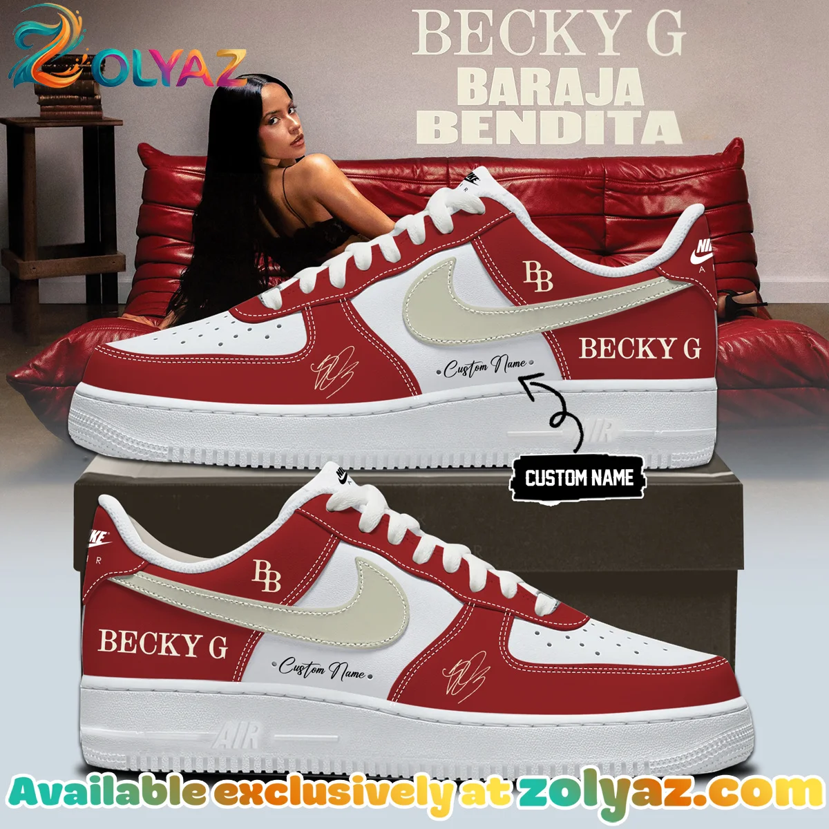 Becky G Baraja Bendita Custom Air Force 1 & Jordan 1 Shoes - Variant 16