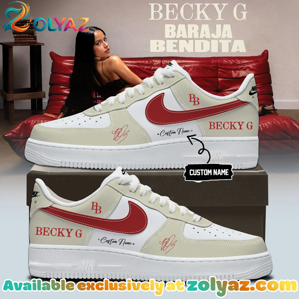 Becky G Baraja Bendita Custom Air Force 1 & Jordan 1 Shoes [Drop 17]