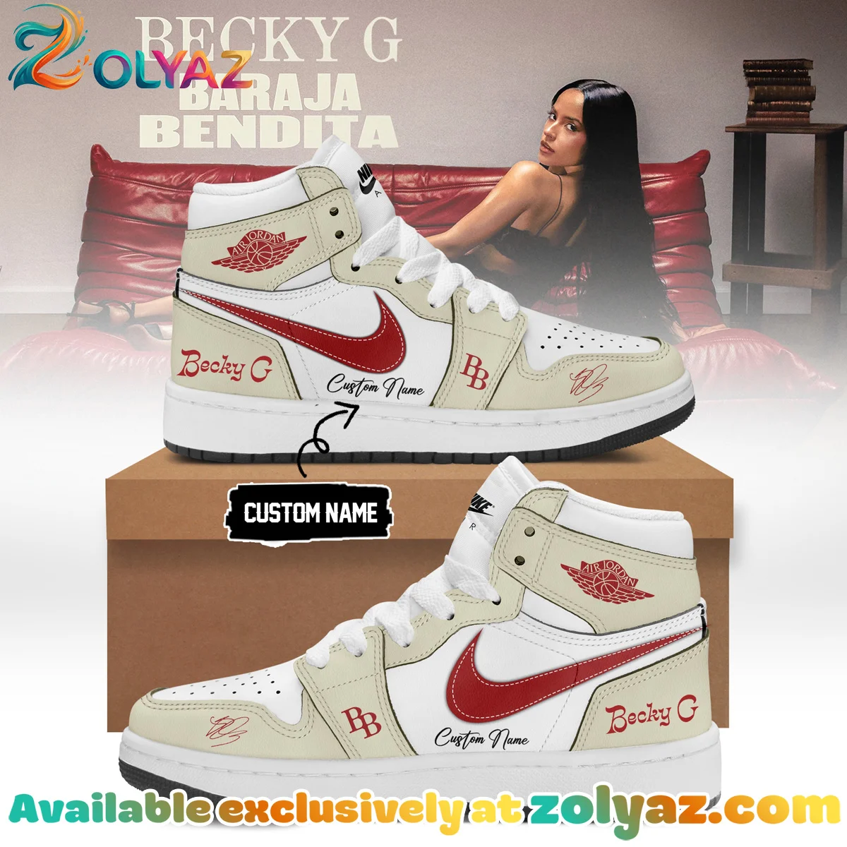 Becky G Baraja Bendita Custom Air Force 1 & Jordan 1 Shoes [Drop 3]
