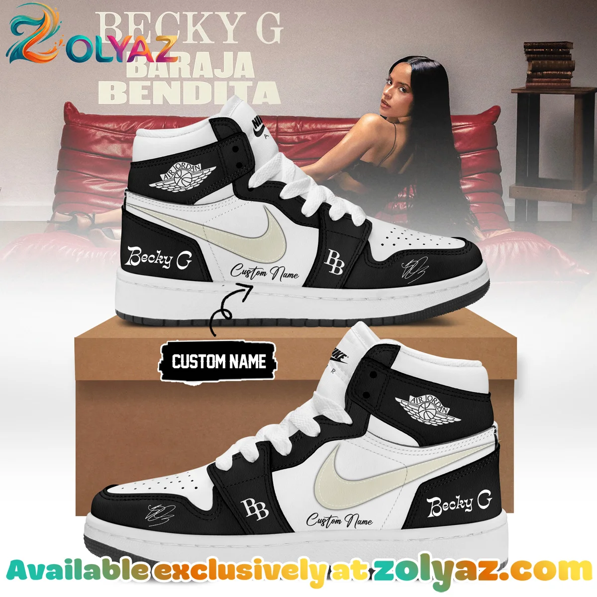 Becky G Baraja Bendita Custom Air Force 1 & Jordan 1 Shoes - Part 14