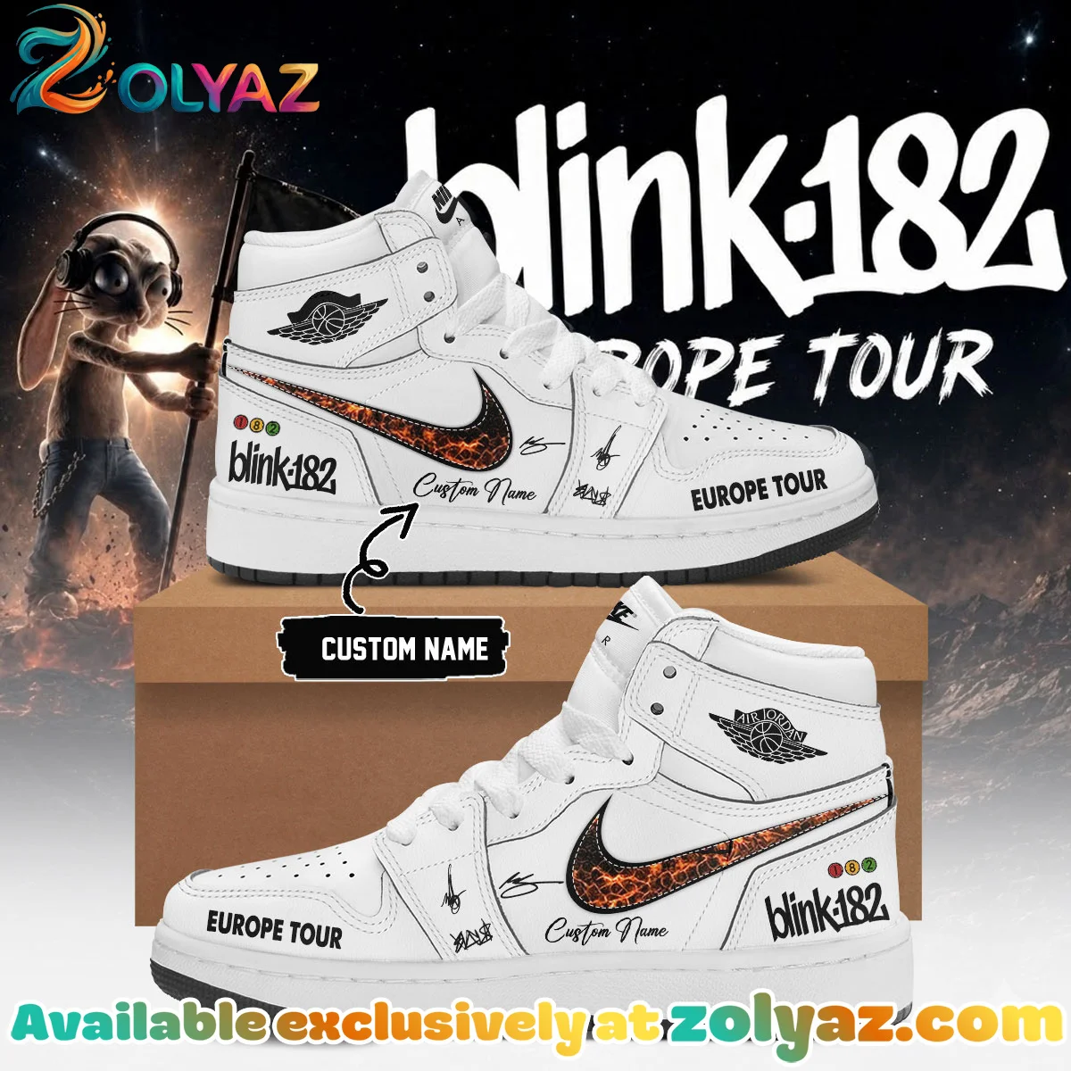 Blink-182 Custom Air Force 1 & Jordan 1 Shoes [Batch 9]