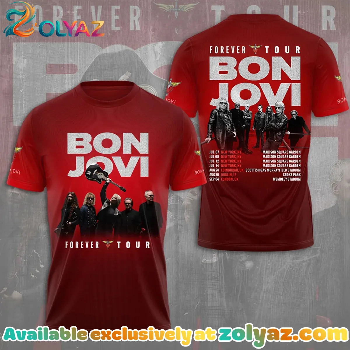 Bon Jovi Forever Tour Shirt & Hoodie (Design 14)