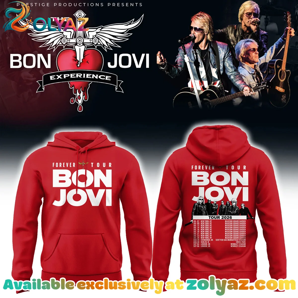 Bon Jovi Forever Tour Shirt & Hoodie - Series 20