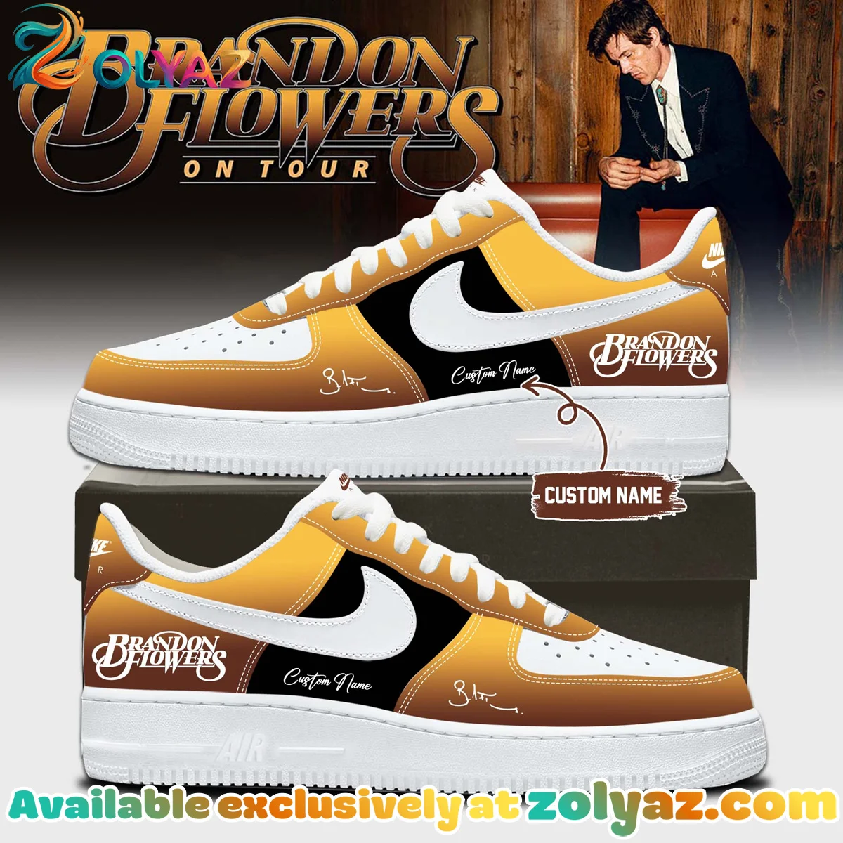 Brandon Flowers Custom Air Force 1 & Jordan 1 Shoes (Style 1)