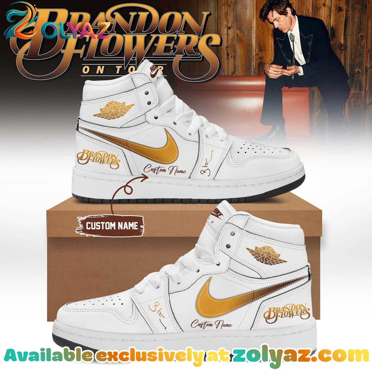 Brandon Flowers Custom Air Force 1 & Jordan 1 Shoes (Style 7)
