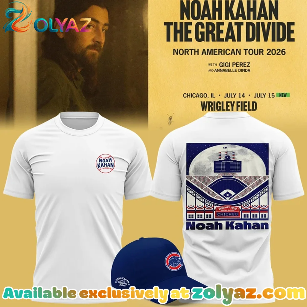 Chicago Cubs x Noah Kahan The Great Divide Tour T-Shirt & Hoodie [Drop 3]