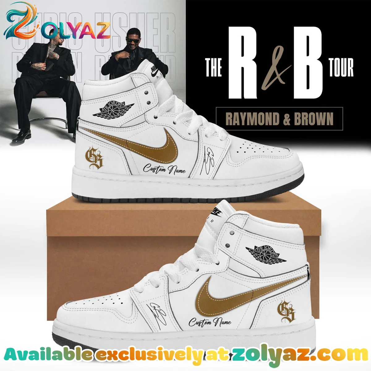 Chris Brown R&B Tour Custom Air Force 1 & Jordan 1 Shoes (Release 10)