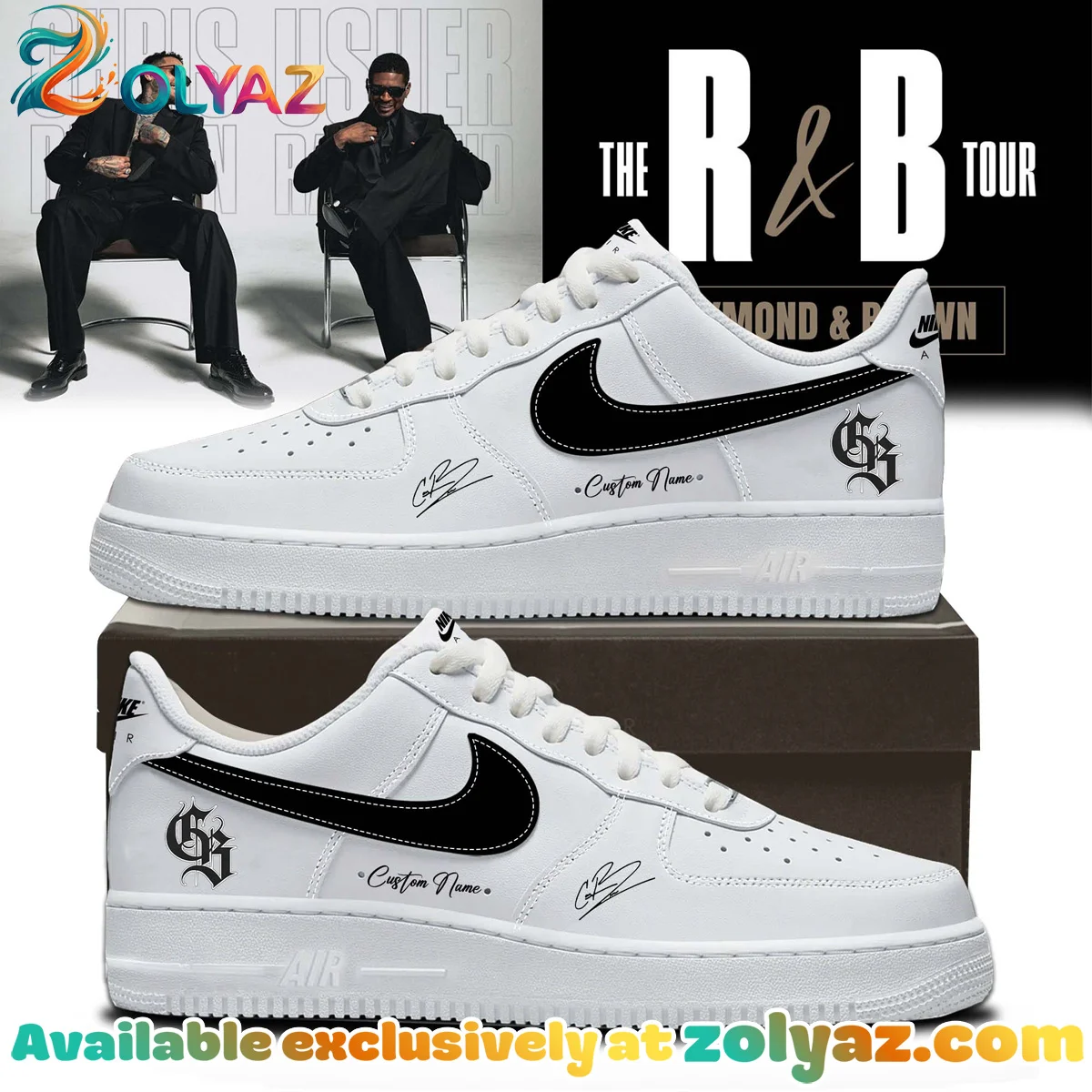 Chris Brown R&B Tour Custom Air Force 1 & Jordan 1 Shoes [Batch 15]
